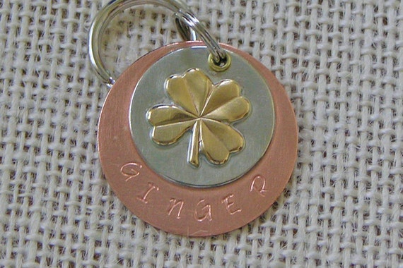 4 leaf clover dog tag