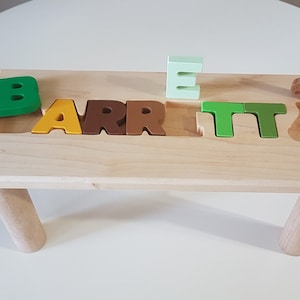 Name puzzle Bench- Personalized Puzzle-Color Pattern- - Personalized Puzzle Name- Kids Stools- Stool With Name- Puzzle Customized Stool