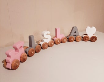 Personalised Wooden Magnetic Train,Personalised Wooden Toy Train,, Wooden Train, Wooden Train, Toy Train, Personalised Wooden Toy