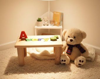 Naampuzzelbank - naamkruk - naam bankje - gepersonaliseerde baby- houten stoel - naambank - aangepaste puzzel - kraamcadeau - gratis gravure