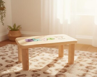 Naampuzzelbank - gepersonaliseerde puzzel - verjaardagscadeau - naam puzzelbank - naamkruk - naam bank - gepersonaliseerde babyhouten stoel - naambank