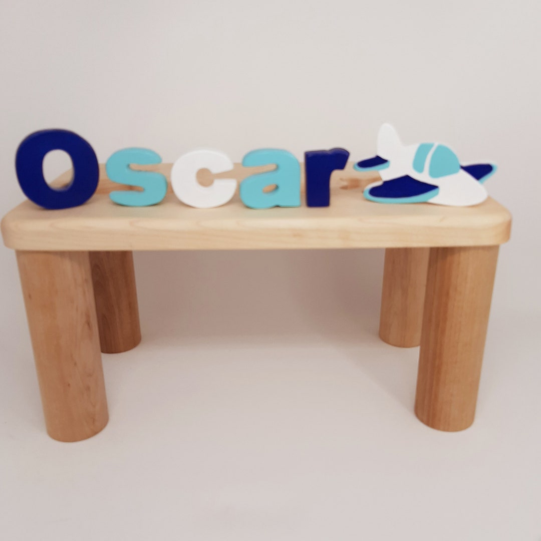 Bench Name -personalized Baby-wooden Chair -name Bench- Custom Puzzle ...