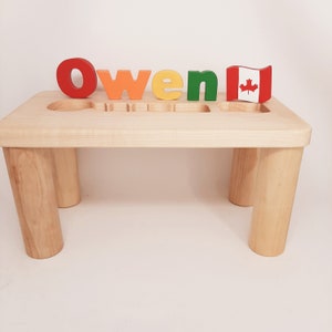 Bench Name -Personalized Baby-Wooden Chair -Name Bench- Custom puzzle-  Baby shower gift-Educational puzzles-  Custom name -Free Engraving