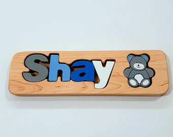 Personalized Name Puzzle, Custom Name Puzzle, Wooden Letter Puzzle, Personalized Gift, Newborn Gift, Free engraving message,Jeanne
