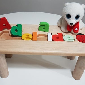 Nombre Puzzle Taburete -Nombre Rompecabezas- Nombre Rompecabezas- Nam personalizado- Rompecabezas para niños -Decoración de guardería- Regalo para- Niños Envío gratis -Patrón de color-