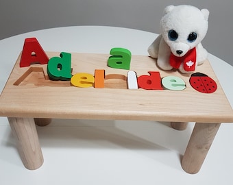 Name Puzzle Stool -Name Puzzle- Name Puzzle- Personalized Nam- Puzzle for Kids -Nursery Decor- Gift for- Kids Free Shipping -Color Pattern-