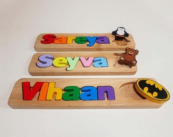 Personalized Name Puzzle, Custom Name Puzzle, Wooden Letter Puzzle, Personalized Gift, Newborn Gift, Gift, Free engraving message,Everett