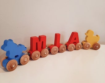 Personalised Wooden Magnetic Train,Letter Train, Wooden  Train, Toy Train, Birthday gift Wooden Toy