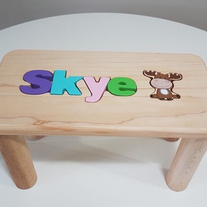 Name puzzle Bench- Personalized Puzzle- Birthday Gift- Name Puzzle Bench- Name Stool -Bench Name- Personalized Baby-Wooden Chair- Name Bench
