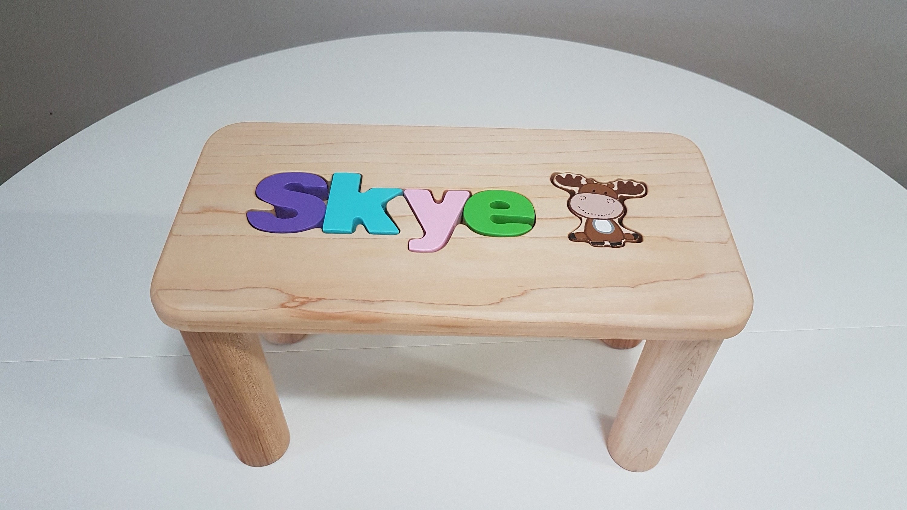 childrens wooden name stools