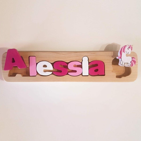 Personalized Name Puzzle, Custom Name Puzzle, Wooden Letter Puzzle, Personalized Gift, Newborn Gift, Gift, Free engraving message,Alessia