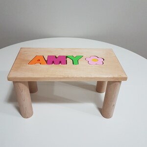 Bank Name -Personalisierte Baby-Holzstuhl -Name Bench- Benutzerdefinierte Puzzle-Baby-Dusche-Geschenk-Pädagogische Puzzles-Benutzerdefinierter Name -Gravur