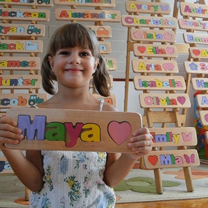 Personalized Name Puzzle, Custom Name Puzzle, Wooden Letter Puzzle, Personalized Gift, Newborn Gift, Gift, Free engraving message,Maya