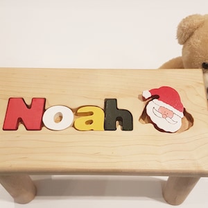 Stool With Name Puzzle- Customized Stool-Personalized  Engraving- Engraved Stool -  Free Engraving-Custom puzzle - Baby shower- Kids bench