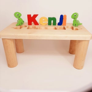 Bank Name -Personalisierte Baby-Holzstuhl -Name Bench- Benutzerdefinierte Puzzle-Baby-Dusche-Geschenk-Pädagogische Puzzles-Benutzerdefinierter Name -Gravur