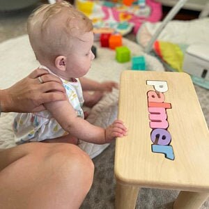 Kids bench Personalized Puzzle Name Name Puzzle Stool Educational puzzles-Custom name puzzle Name Puzzle Stool-Engraved Stool-Puzzle image 8