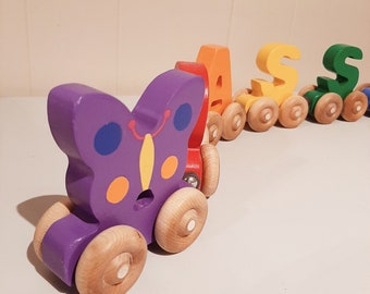 Personalised Wooden Magnetic Train,Personalised Wooden Toy Train,, Wooden Train, Wooden Train, Toy Train, Personalised Wooden Toy