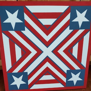Barn quilt, Patriotic Barn Quilt, Wall decor Home Decor, Wall Art Barn Quilt for indoor or outdoors Hand Painted 24&quot;x24&quot;