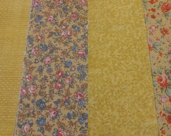 Jelly Roll fabric, 12 Yellow, 2 1/2 inch strips. 4 assorted patterns per set 3 of each Yellow, Cotton Jelly Roll, 2 1/2 wide by 44 length