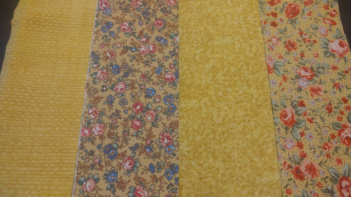 Jelly Roll Fabric 12 Yellow 2 1/2 Inch Strips. 4 Assorted Etsy