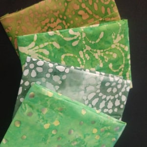 Batik, Fat Quarter, Cotton, Batik Fat Quarter Bundle, Cotton Bundle, Cotton Fabric Green, White, Pink, Quilting, Sewing Free Shipping over35