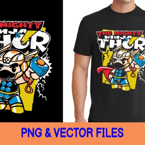 The Mighty Ninja Thor - Digital Download PNG and Vector AI Files