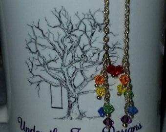 Rainbow drop earrings