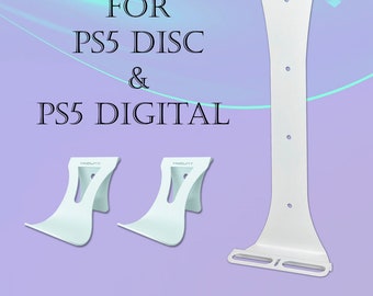 Playstation 5 PS5 Fat/Pro version Wall Mount with DualSense Controllers Mount - White - ViMount