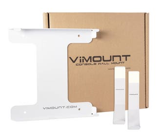 PlayStation 4 SLIM + 2pcs Controller Wall Mount PS4 White Metal Holder - ViMount