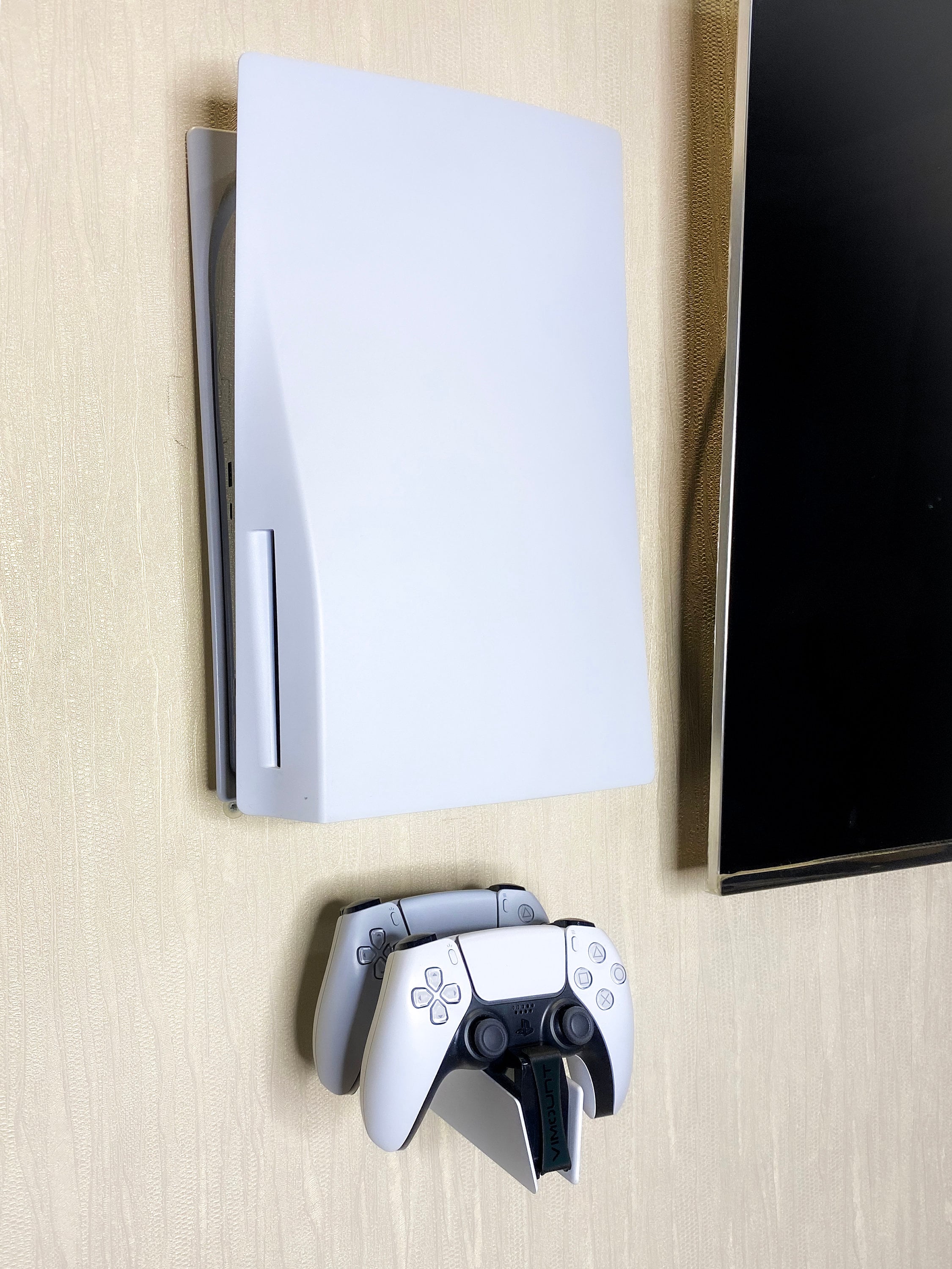 PlayStation 5 PS5 Disc e staffa di montaggio a parete bianca