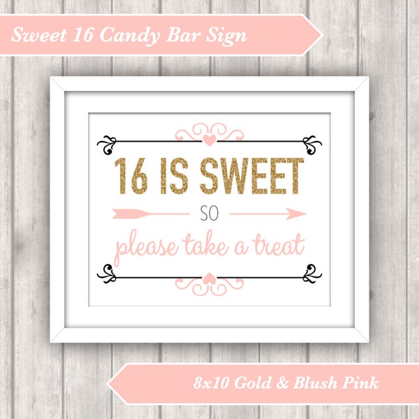 Candy Bar Sign Sweet 16 - Etsy