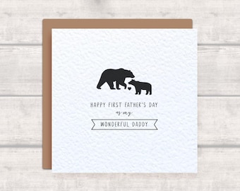 First Father's Day Card from Baby - Wonderful Daddy Card with Bear Design