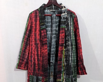 Tie Dye Jacket Indian Vintage Kantha Quilt Hand Crafted Cotton Boho Hippie Jacket lightweight Women Coat Ladies Winter Jacket