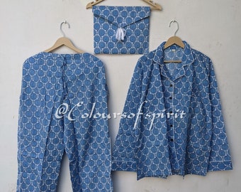 Custom Pajama Set: Hand Block Printed 100% Cotton Sleepwear