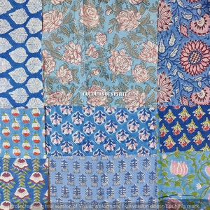 Indian hand block printed patch scrap bundle fabric scraps cotton fabric remnants flower fabric scrap cotton patches fat quarter image 1