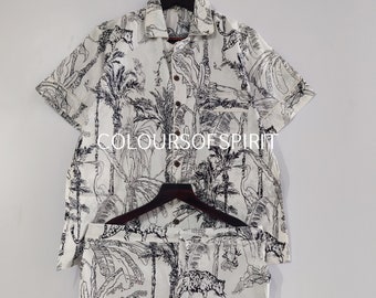 Woman's Sleepwear,Loose Clothing,Indian Pajama, Bridesmaids PJ Set,Hand Block Printed Cotton Pajama Set,Ladies Night Suit, Floral Set # 12