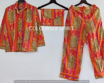 Hand Block Print Cotton Women's Pajama Set, Jaipur PJs