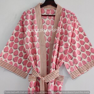 ブロックプリントローブ コットン着物ローブ ガウン レディースファッション ハウス＆ブライダル着物 彼女への着替えギフト #43