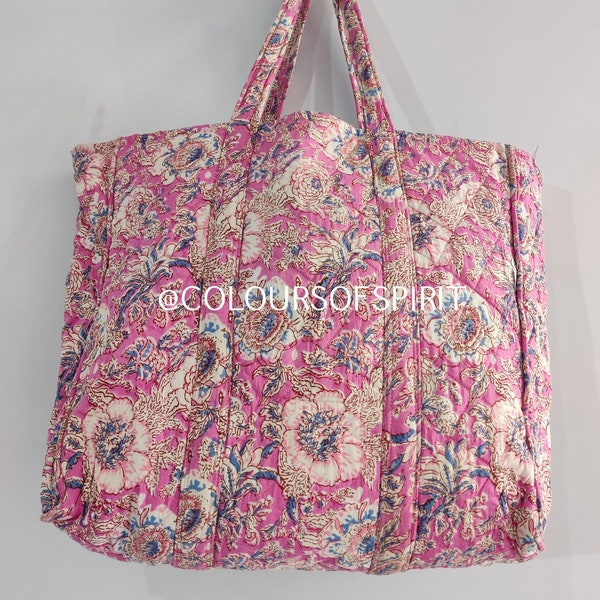 sacs à provisions floraux vintage, cadeau pour elle, sacs à main pour dames sac de plage cadeaux d'anniversaire grands sacs fourre-tout en coton matelassé pour femmes