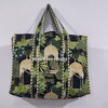 Red - Handcrafted Jacquard Patch Canvas Cotton Shoulder Bag 08