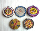 A Set of 05 Assorted Banjara Patches Tribal Beads Baby Patches, Ethnic Medallions, Vintage Gypsy Embellishment Patches, Tribal, Hippie, Boho