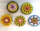A Set of 05 Assorted Banjara Patches Tribal Beads Baby Patches, Ethnic Medallions, Vintage Gypsy Embellishment Patches, Tribal, Hippie, Boho
