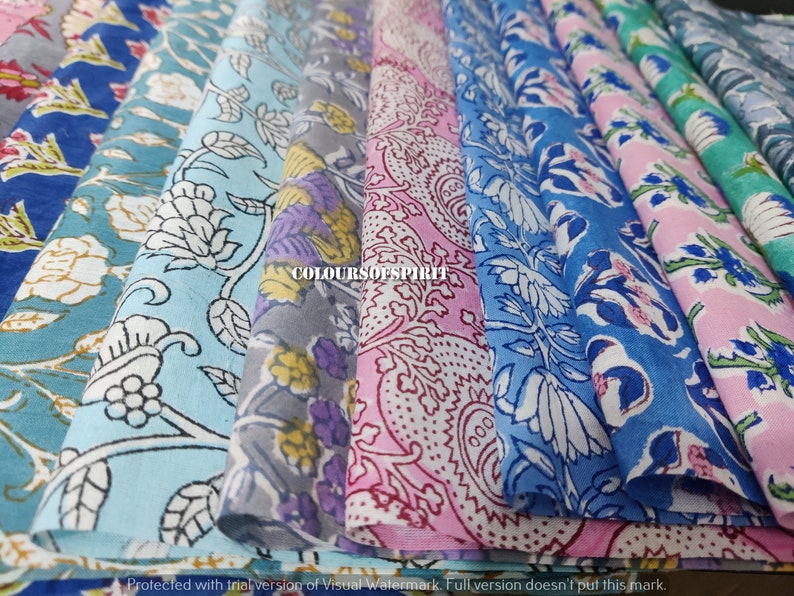 indian hand block printed scrap scrap bundle fabric scraps cotton fabric remnants flower fabric scrap cotton patches fat quarter image 4