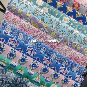 indian hand block printed scrap scrap bundle fabric scraps cotton fabric remnants flower fabric scrap cotton patches fat quarter image 2