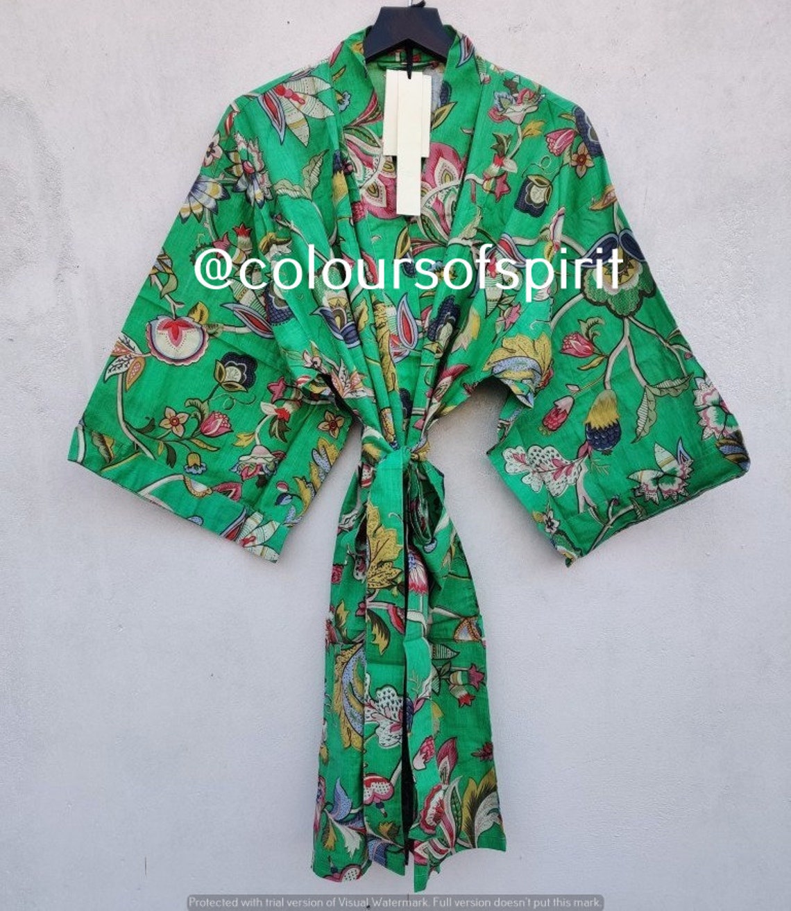 Kimono Robe Dressing Gown Vintage Style 100 Cotton Kimono Etsy