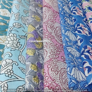 indian hand block printed scrap scrap bundle fabric scraps cotton fabric remnants flower fabric scrap cotton patches fat quarter image 5