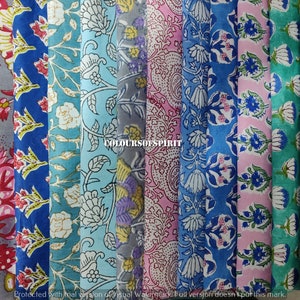 indian hand block printed scrap scrap bundle fabric scraps cotton fabric remnants flower fabric scrap cotton patches fat quarter image 3