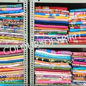 Fat Quarter Bündel Baumwolle Saree Stoff 100% Baumwolle Sari Scrap Bag Reiner Baumwollstoff Ethnische Stoffreste Nähen nach Gewicht