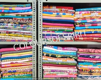 Fat Quarter Bundle of Cotton Saree Fabric 100% Cotton Sari Scrap Bag Pure Cotton Fabric Ethnic Fabric Remnants Sewing By Weight