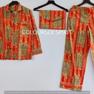 Pijamas de algodón 100 % puro de la India, pijamas de algodón para mujer, conjunto de pijama de algodón suave, pantalones y camisas, conjunto de pijama con estampado exclusivo, conjunto de pijama con estampado de bloques